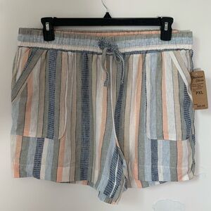 Marissa Olivia Linen Blend Drawstring Shorts PXL
